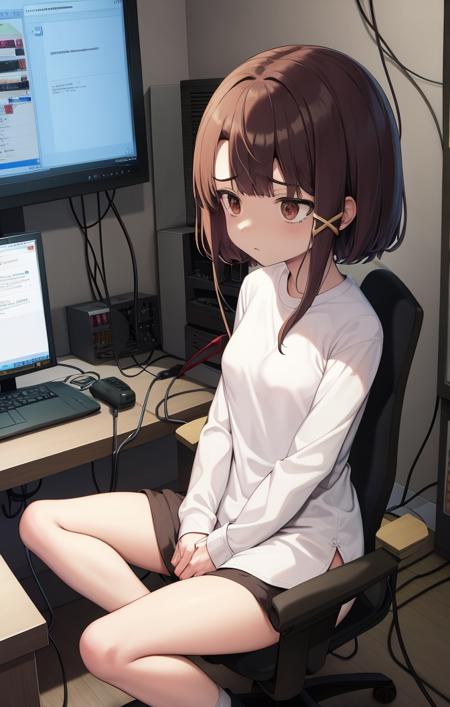 42290-1676901238-highres, detailed, indoors, sitting, computer monitors, wiring, cables, large white shirt, lain iwakura [serial experiments lain.png
